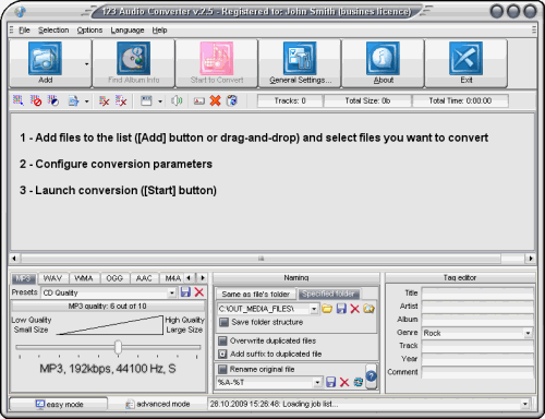 Click to view 123 Audio Converter 2.5 screenshot