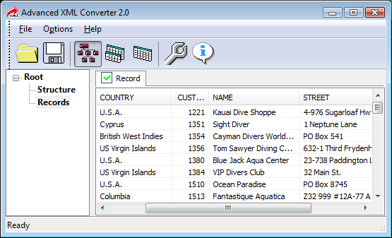 Click to view Advanced XML Converter 3.0 screenshot