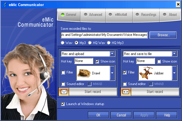 Click to view eMic Communicator 2.0.3.4 screenshot