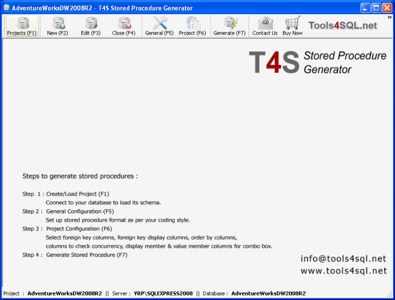 Click to view T4S Stored Procedure Generator 1.1.0.4 screenshot