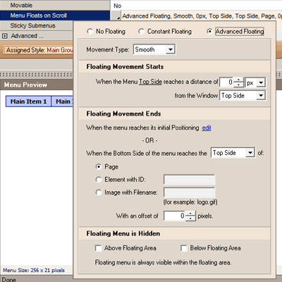 Click to view AllWebMenus Floating Menus Add-in 1.0.1 screenshot