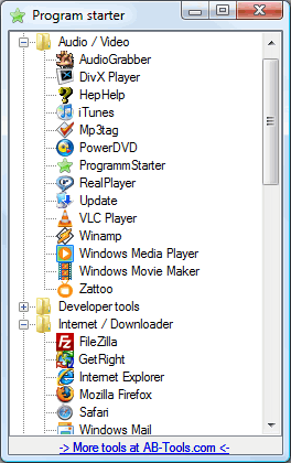 Click to view Program Starter 2.0.14 screenshot