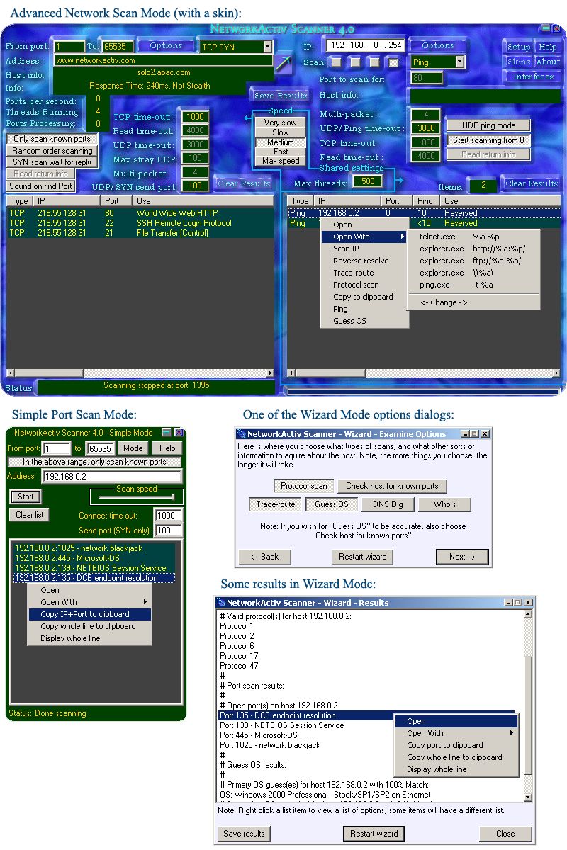 Click to view NetworkActiv Port Scanner 4.0 screenshot