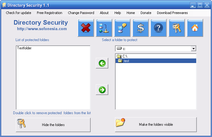 Click to view Directory Security 1.1 screenshot