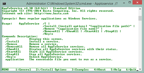 Click to view AppToService 4.30 screenshot