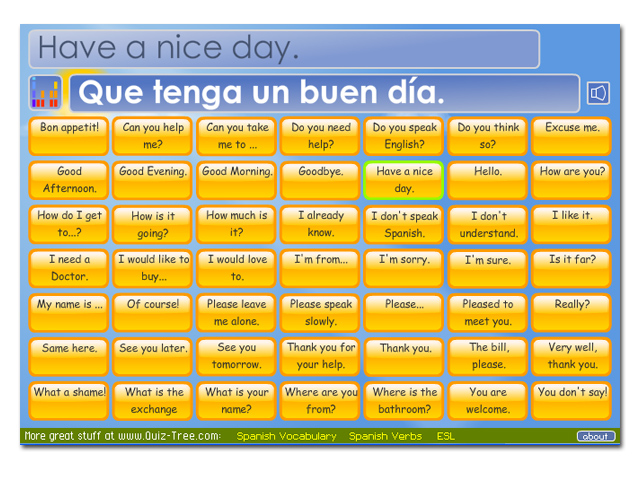 Click to view Spanish Phrases Buddy 1.0 screenshot