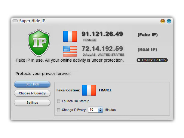 Click to view Super Hide IP 3.4.3.6 screenshot