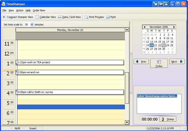 Click to view Time Billing Utility - TimeStamper 2.1 screenshot