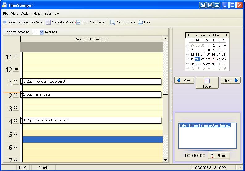 Click to view Time Billing Utility - TimeStamper 2.1 screenshot