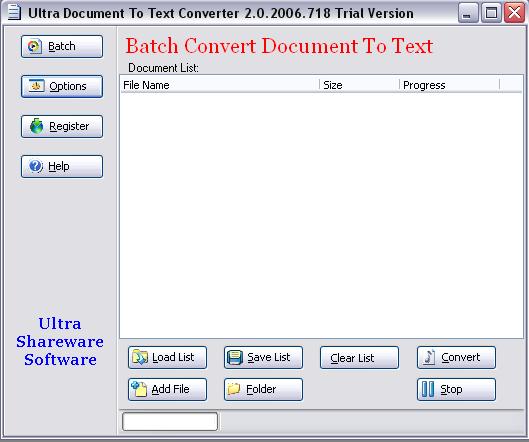 Click to view Ultra Document To Text ActiveX Component 2.0.2013.612 screenshot