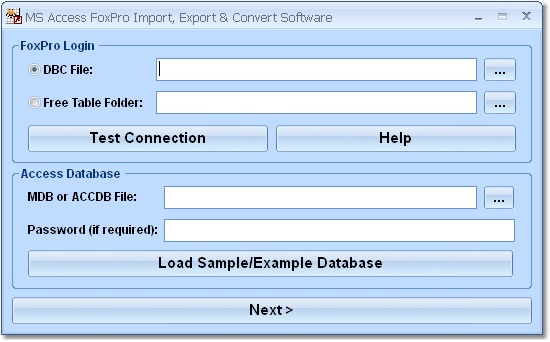 Click to view MS Access FoxPro Import, ../36229/Export__amp.css; Convert Software 7.0 screenshot