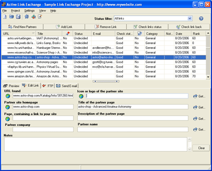 Click to view Active Link Exchange 1.65 screenshot