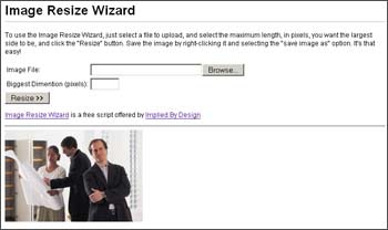 Click to view Image Resize Wizard 1.5 screenshot