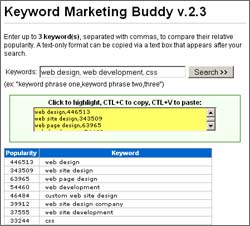 Click to view Keyword Marketing Buddy 2.3 screenshot