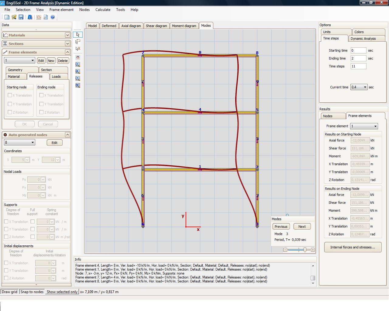 Click to view 2D Frame Analysis Dynamic Edition 2.0 screenshot