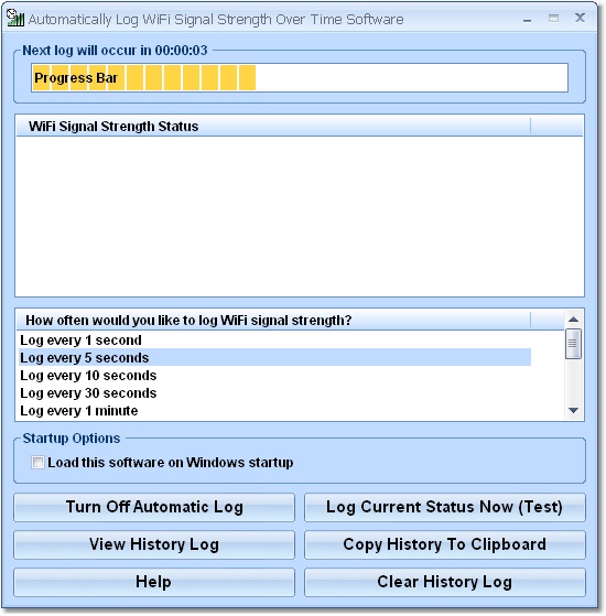 Click to view Automatically Log WiFi Signal Strength Over Time S 7.0 screenshot