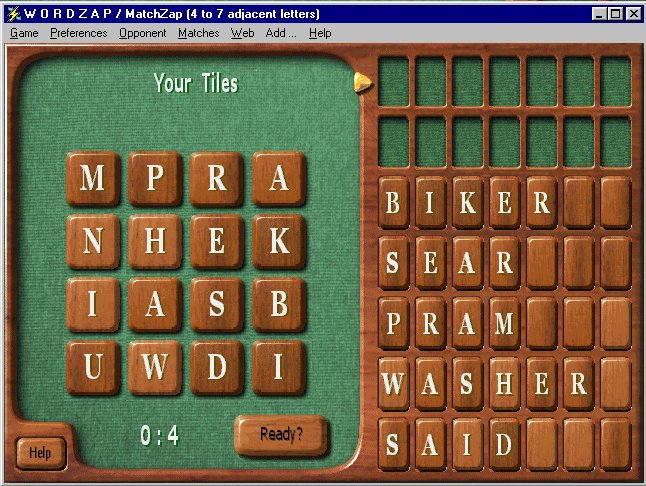 Click to view WordZap Deluxe 7.14 screenshot