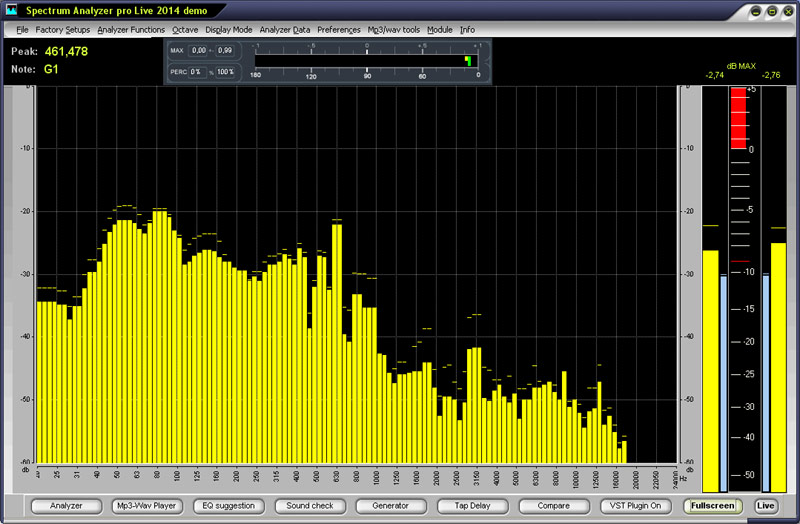 Click to view Spectrum Analyzer pro Live 2014 screenshot