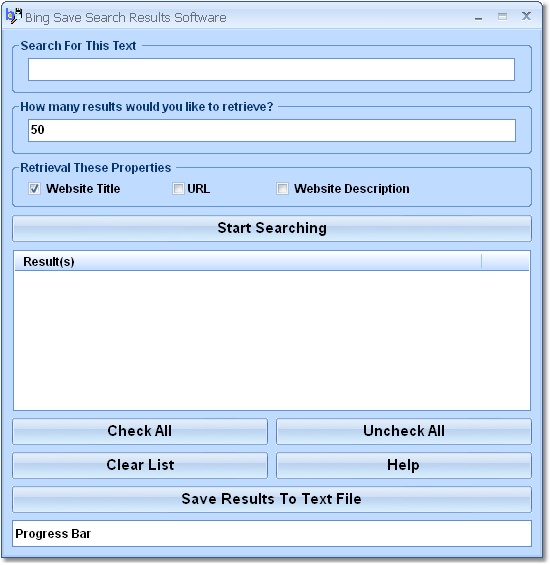 Click to view Bing Save Search Results Software 7.0 screenshot
