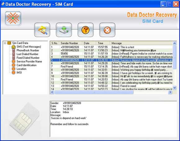 Click to view Read Deleted Sim Card Messages 3.0.1.5 screenshot