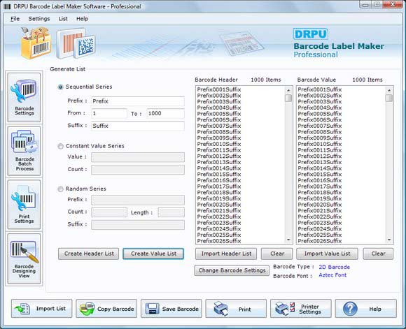 Click to view Barcode Generator 7.3.0.1 screenshot