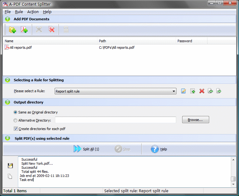 Click to view A-PDF Content Splitter 5.8 screenshot