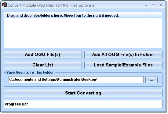 Click to view Convert Multiple OGG Files To MP3 Files Software 7.0 screenshot