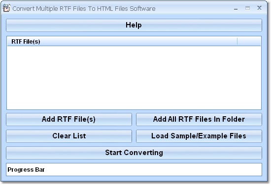 Click to view Convert Multiple RTF Files To HTML Files Software 7.0 screenshot