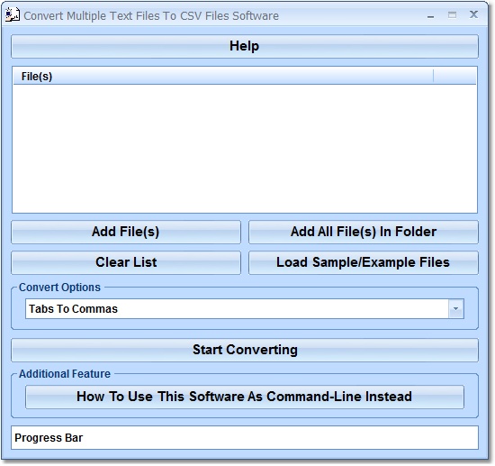 Click to view Convert Multiple Text Files To CSV Files Software 7.0 screenshot