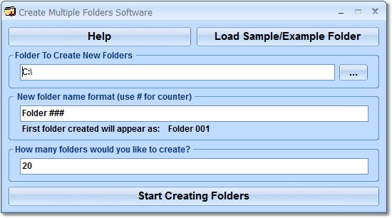 Click to view Create Multiple Folders Software 7.0 screenshot