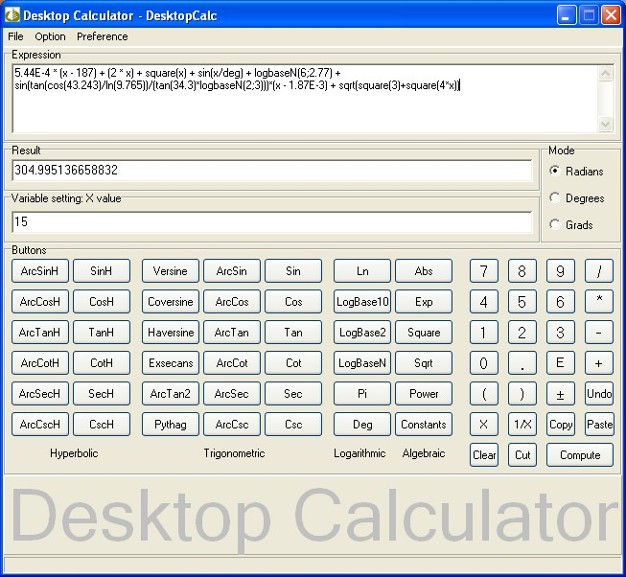 Screenshot for DesktopCalc 2.1.9