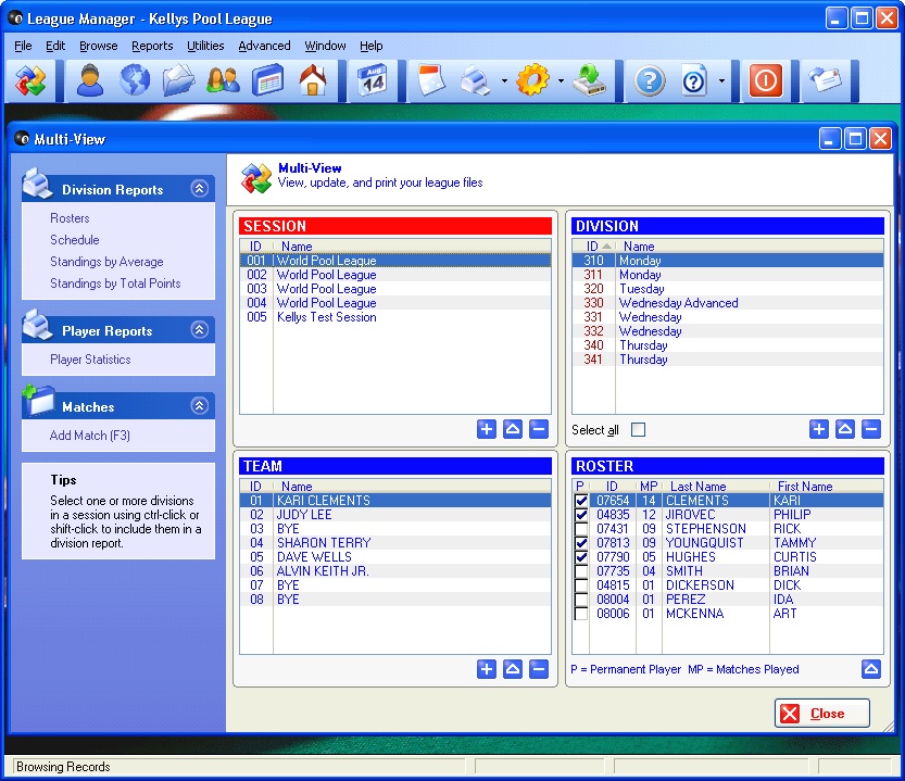 Click to view League Manager 1.4.4 screenshot