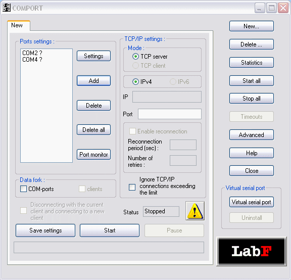 Click to view datAxe TCP IP serial data converter 2.2 screenshot