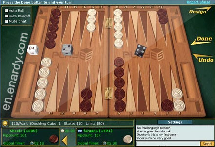 Click to view PC Backgammon Online 2.2 screenshot