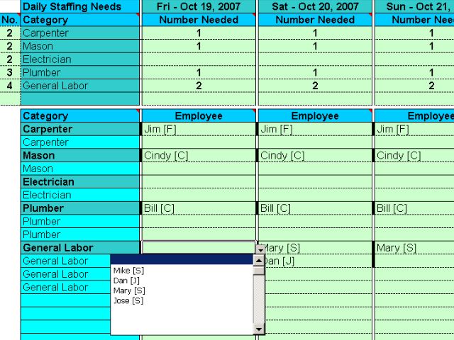 Click to view Schedule Crew Assignments for 100 People 3.21 screenshot