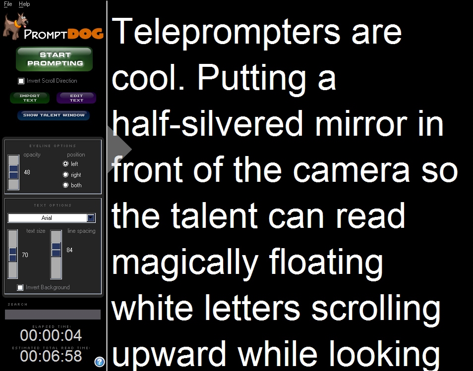 Click to view Teleprompter Software 1.1.10 screenshot