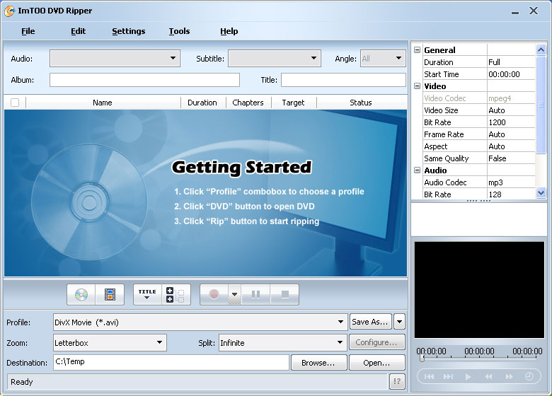 Click to view ImTOO DVD Ripper 4.0.98.0222 screenshot