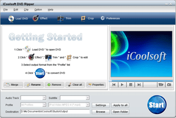 Click to view iCoolsoft DVD Ripper 3.1.10 screenshot