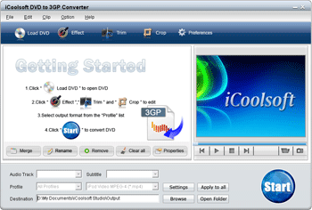 Click to view iCoolsoft DVD to 3GP Suite 3.1.10 screenshot