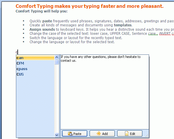 Click to view Comfort Paste 3.0 screenshot
