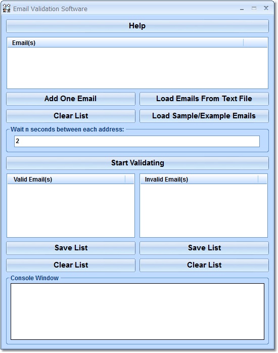 Click to view Email Validation Software 7.0 screenshot