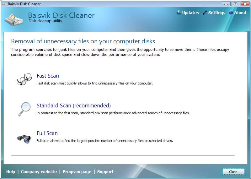 Click to view Baisvik Disk Cleaner 2.1.1.10 screenshot
