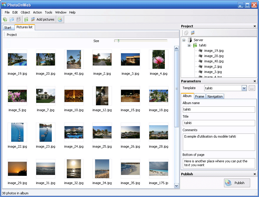 Click to view PhotoOnWeb Album Creator 0.9.6.1 screenshot