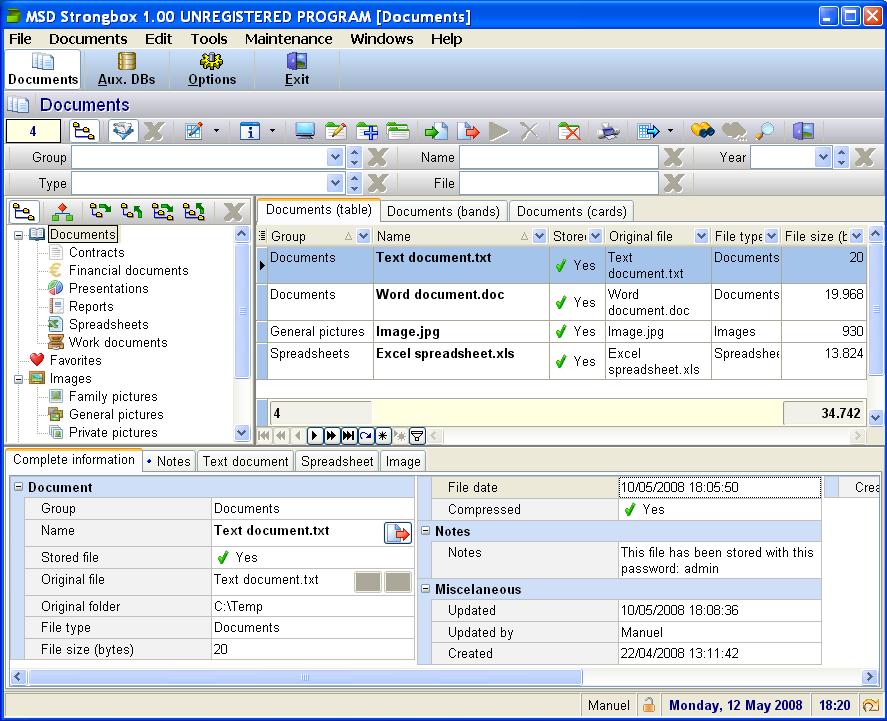 Click to view MSD Strongbox Multiuser 1.50 screenshot