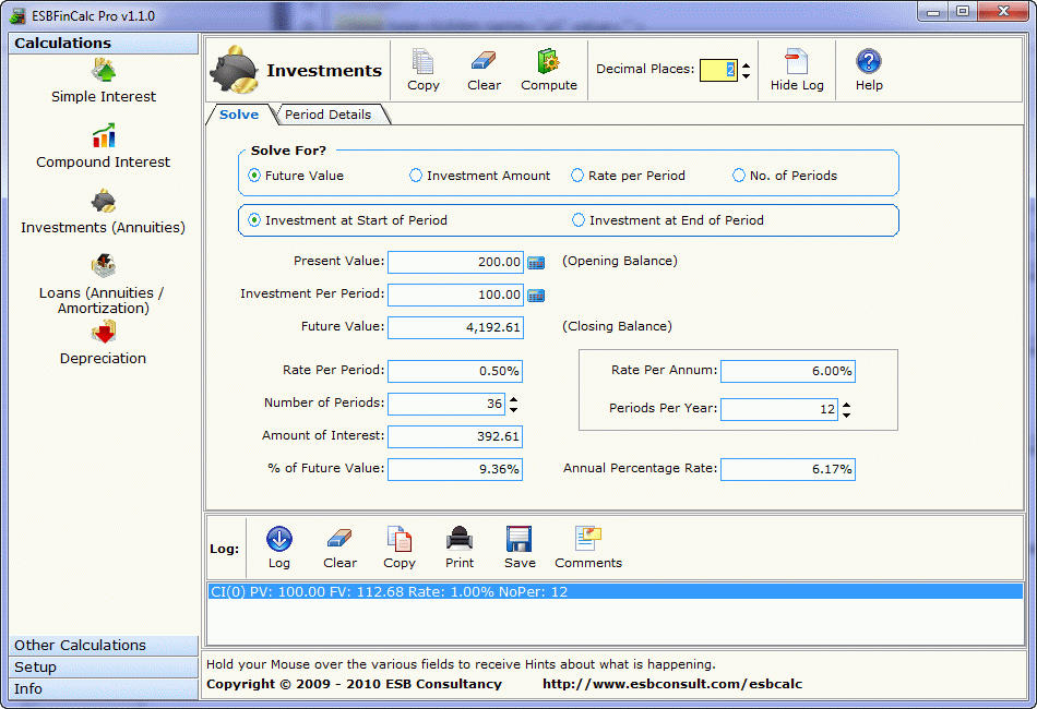 Click to view ESBFinCalc Pro - Financial Calculator 1.1.1 screenshot