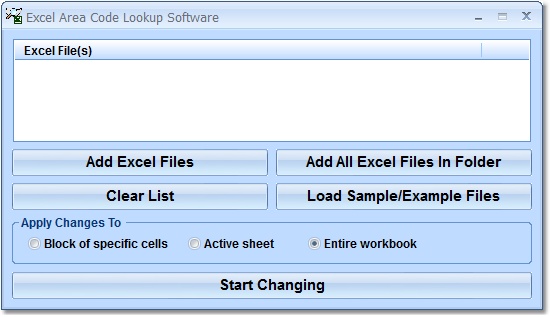 Click to view Excel Area Code Lookup Software 7.0 screenshot