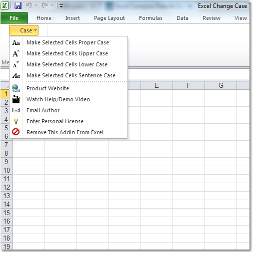 Click to view Excel Change Case To Proper, Upper, Lower & Senten 7.0 screenshot