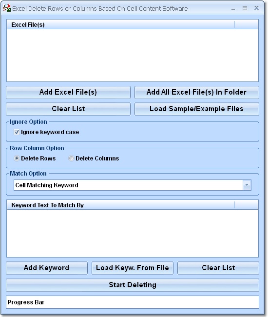 Click to view Excel Delete Rows or Columns Based On Cell Content 7.0 screenshot