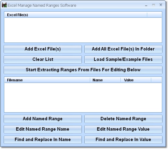 Click to view Excel Manage Named Ranges Software 7.0 screenshot