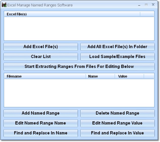 Click to view Excel Manage Named Ranges Software 7.0 screenshot